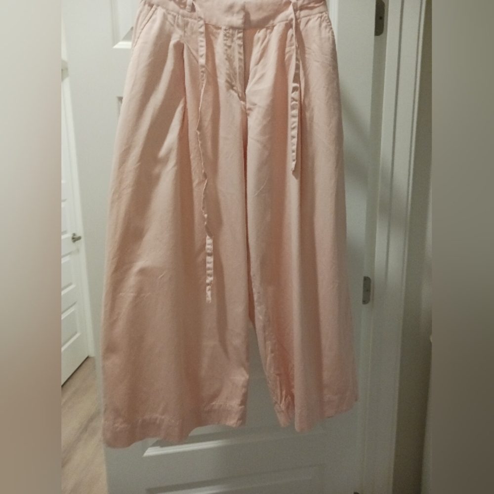 People Tree Light Pink Organic Cotton Cropped Trouser